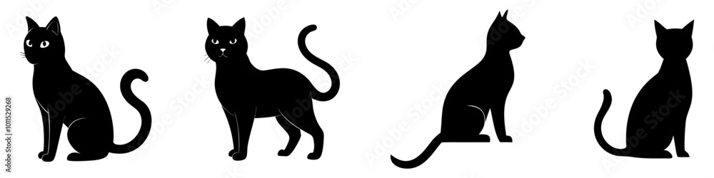 cat silhouette set cat silhouette set