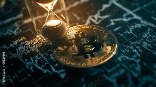 bitcoin chart indexes with bitcoin physical coin and hourglass