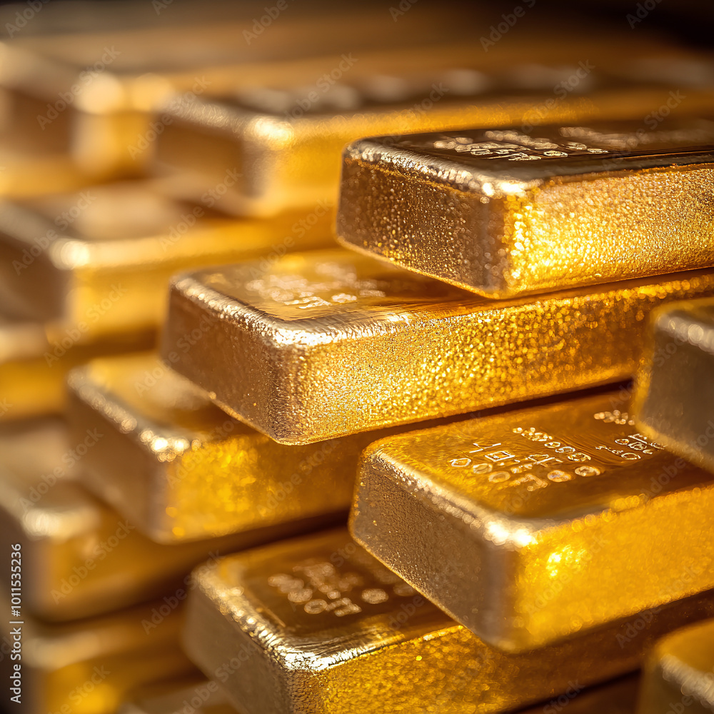 Stack of Gold Bars Close Up Macro Photography Stack of Gold Bars Close Up Macro Photography