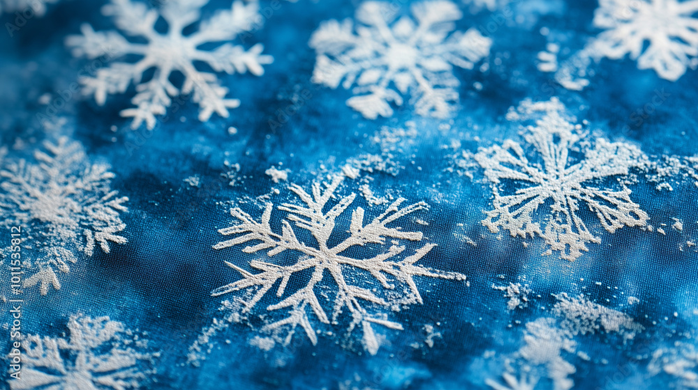 Delicate snowflakes on a blue textured background Delicate snowflakes on a blue textured background