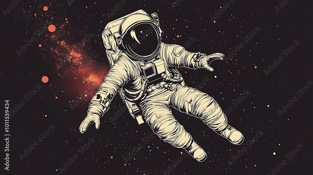 2d flat design vector illustration astronaut in_space 2d flat design vector illustration astronaut in_space
