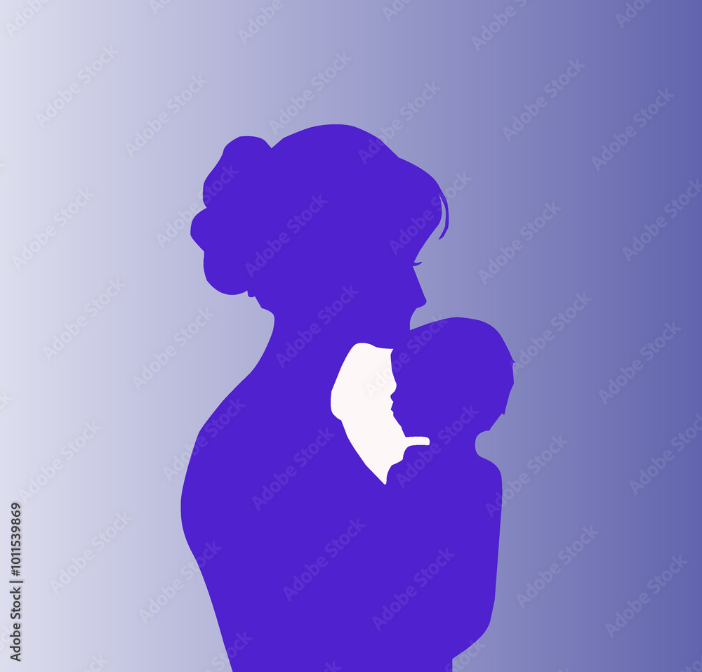  mother kissing on forehead of her baby son, mother day suprise card, happy mothers day
