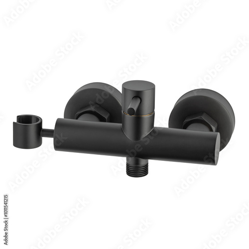 Black matte toilet nozzle without shower head for cleaning washing in the restroom, Isolated nozzle water toilet