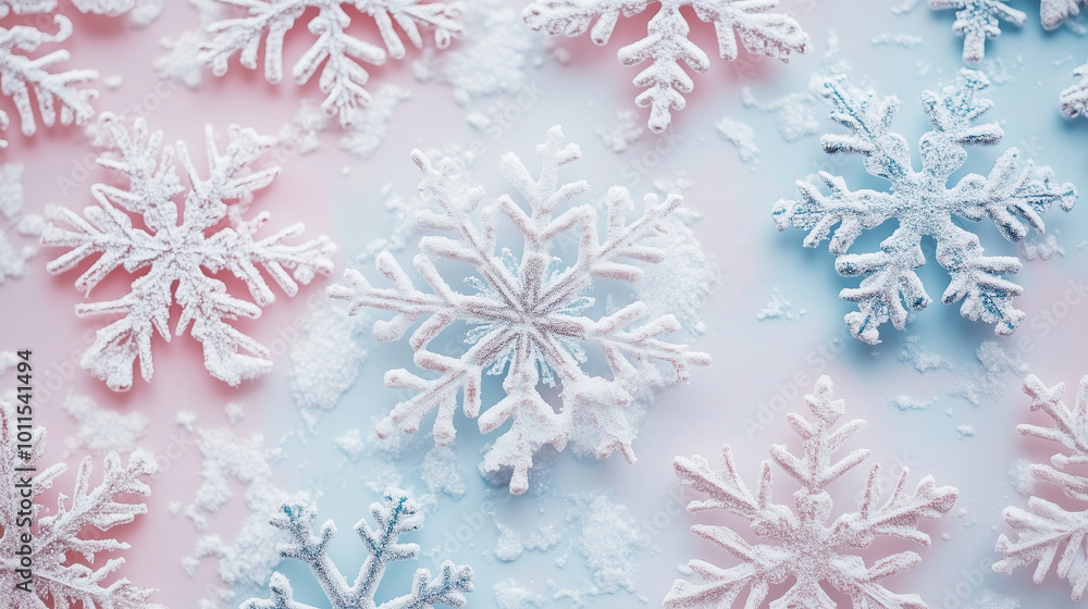Snowflake and pastel background Snowflake and pastel background