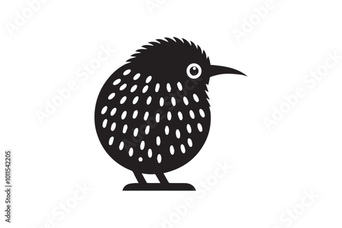 kiwi bird vector silhouette isolated in white background