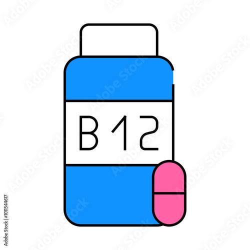 vitamins b12 line icon vector. vitamins b12 sign. isolated symbol illustration