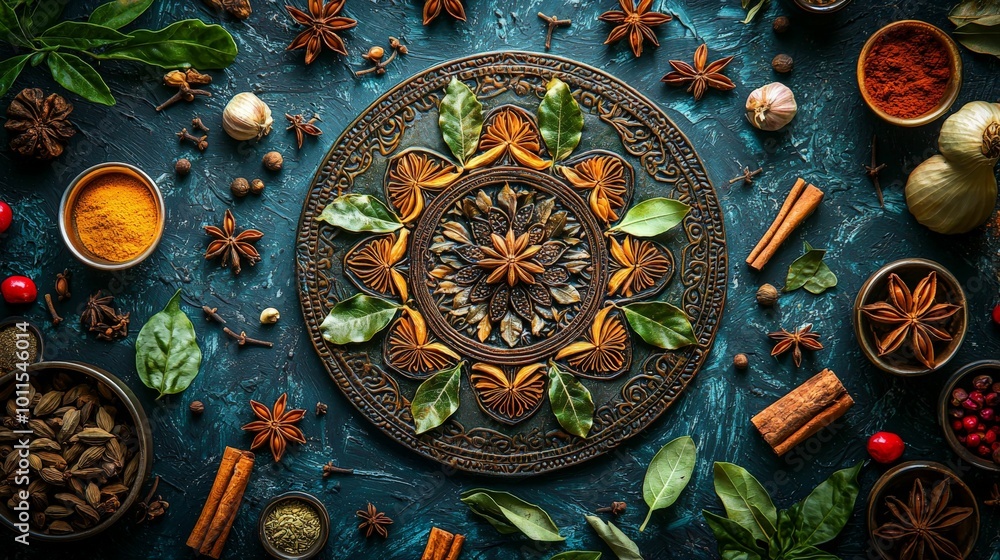 Obraz premium Colorful Herbs and Spices for Culinary Creations
