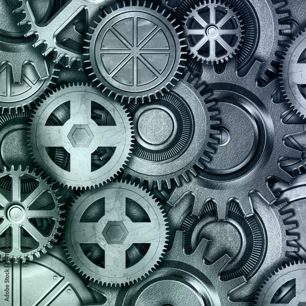 metallic gears background, 3D illustration metallic gears background, 3D illustration