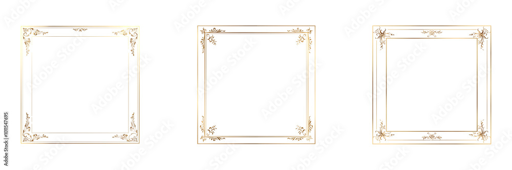 Set of Golden color simple 2 line frame for any kind of Digital poster, luxury golden line border design, a premium border isolated on a transparent background Set of Golden color simple 2 line frame for any kind of Digital poster, luxury golden line border design, a premium border isolated on a transparent background