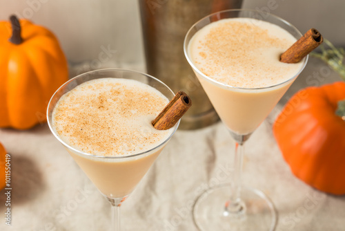 Boozy Cold Pumpkin Spice Martini Cocktail