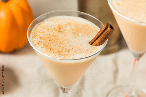 Boozy Cold Pumpkin Spice Martini Cocktail photo