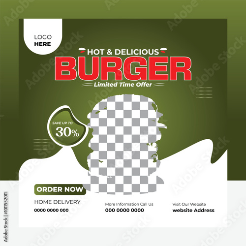 Modern Food Social Media Post Design Temp[late