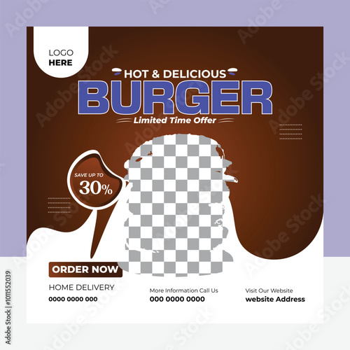 Modern Food Social Media Post Design Temp[late