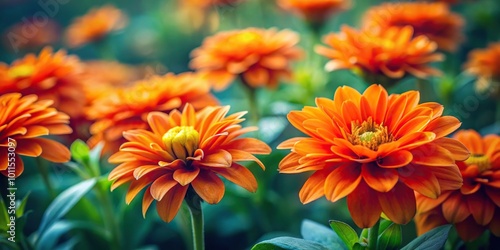 Orange flowers with green leaf background Medium Shot