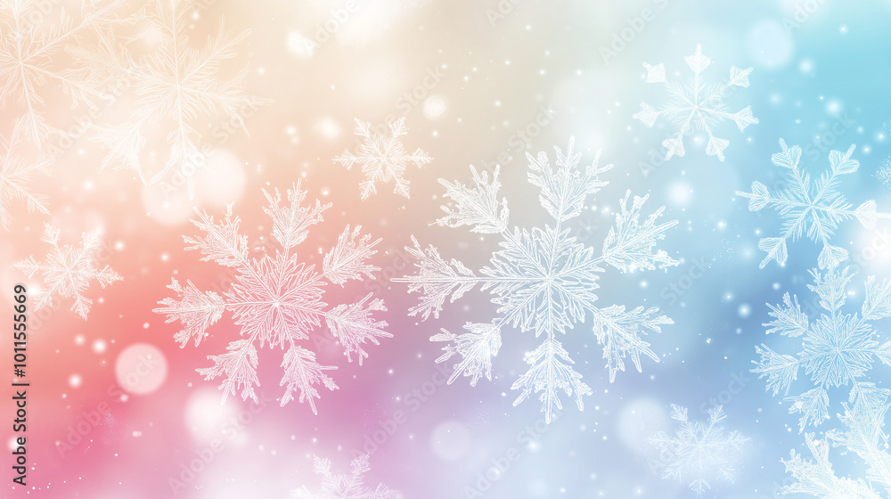 Snowflake and pastel background Snowflake and pastel background