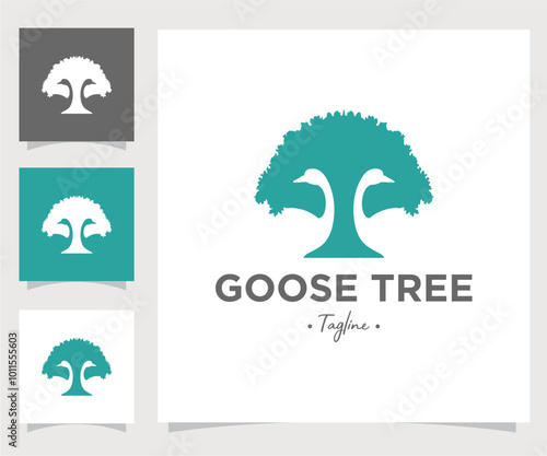 swan tree logo vector