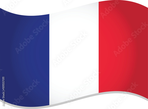 France Country Flag Waving Vector