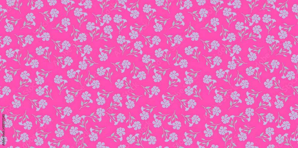 Seamless Light Purple Floral Pattern with Pink Background Seamless Light Purple Floral Pattern with Pink Background