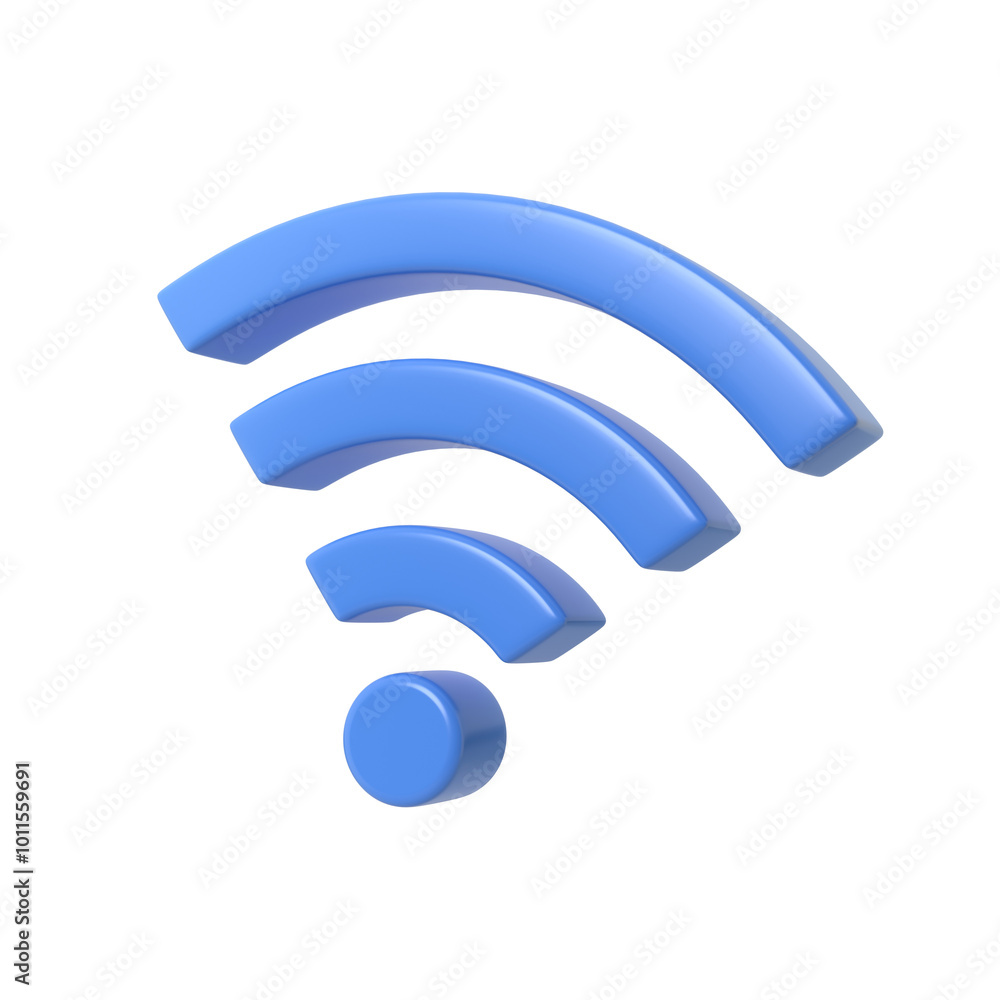 Wi-Fi signal icon on white background. Connection and network symbol. 3D wireless connection and network sharing on the Internet. Hotspot for digital and broadcast Wi-Fi signal icon on white background. Connection and network symbol. 3D wireless connection and network sharing on the Internet. Hotspot for digital and broadcast