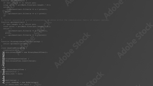 Programmer Writing Random Code in Grayscale-Themed IDE