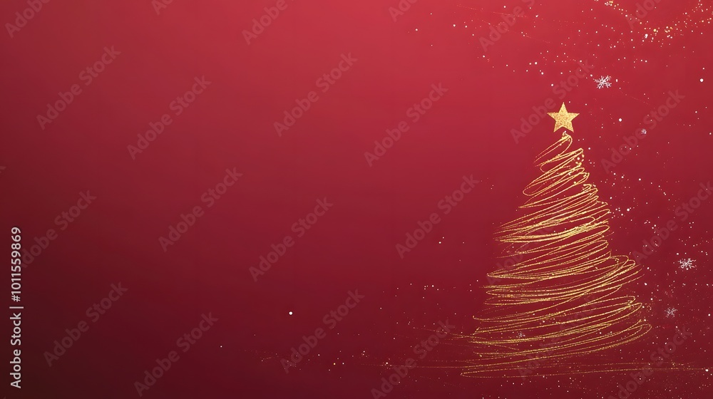 Stylish Christmas tree with star on red background vector illustration Stylish Christmas tree with star on red background vector illustration