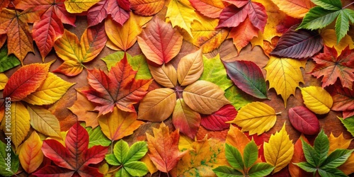 Wallpaper Mural A symphony of autumn colors, leaves in shades of red, orange, yellow, and green, showcasing the beauty of nature's transformation. Torontodigital.ca