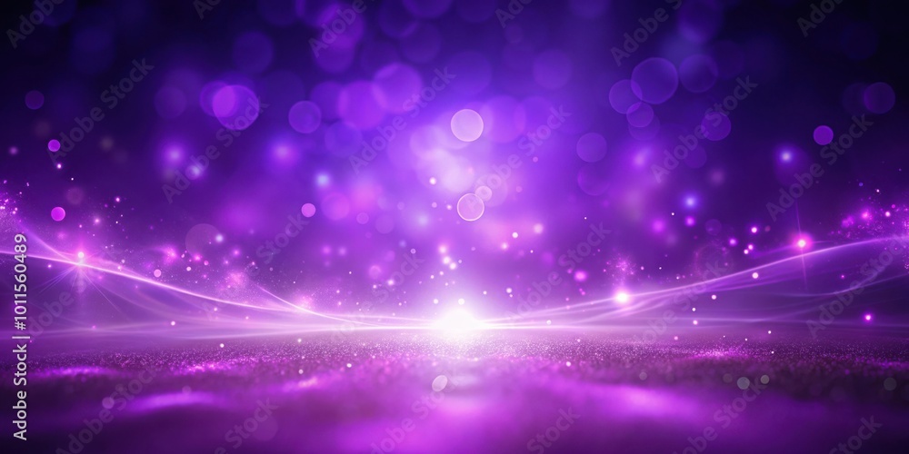 Naklejka premium Abstract Purple Background with Glowing Lights and Sparkles
