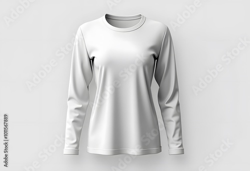 Women blank white t-shirt mockup isolated on white background. short sleeve Female Tee Shirt Mockup for design. Front view, Mannequin t shirt template, empty t-shirt template invisible model 