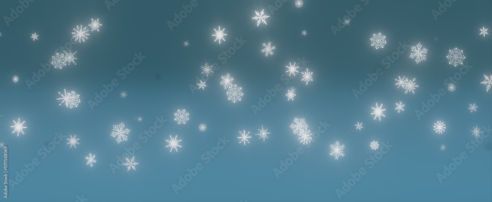 Falling Snowflakes on a Teal Background Falling Snowflakes on a Teal Background