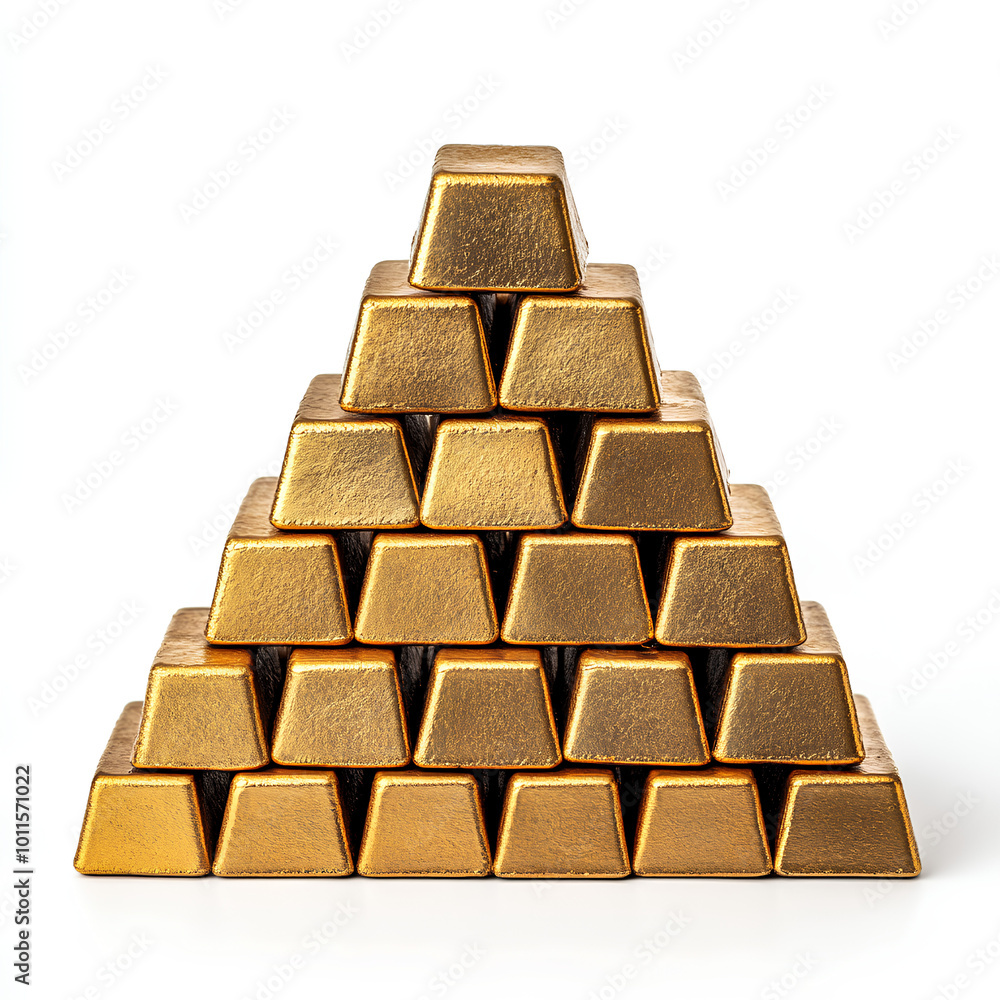 Gold Bars Pyramid Stacked Wealth Success Concept Gold Bars Pyramid Stacked Wealth Success Concept