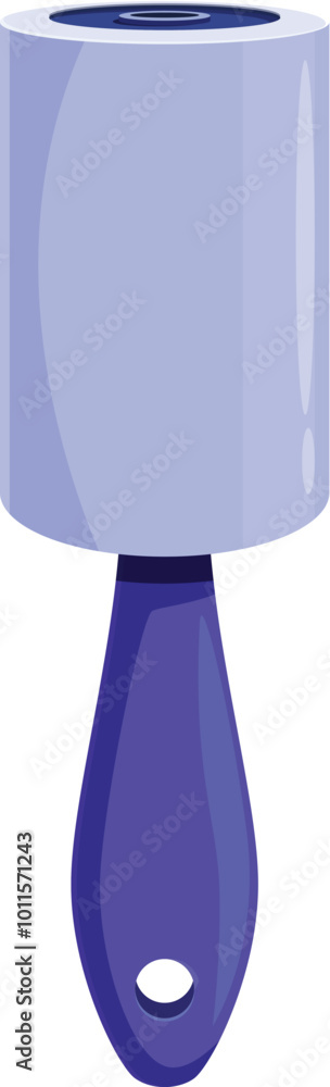 Sticky lint roller is removing dust, hair, and debris from clothing and surfaces Sticky lint roller is removing dust, hair, and debris from clothing and surfaces