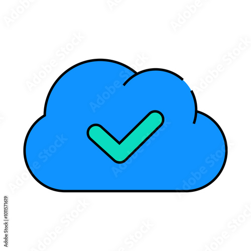 accept access cloud line icon vector. accept access cloud sign. isolated symbol illustration