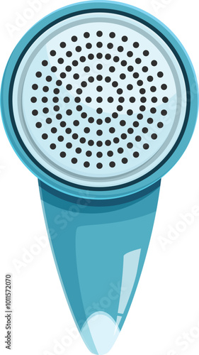 Modern electric clothes fabric shaver showing metal grill for lint removal, isolated on white background