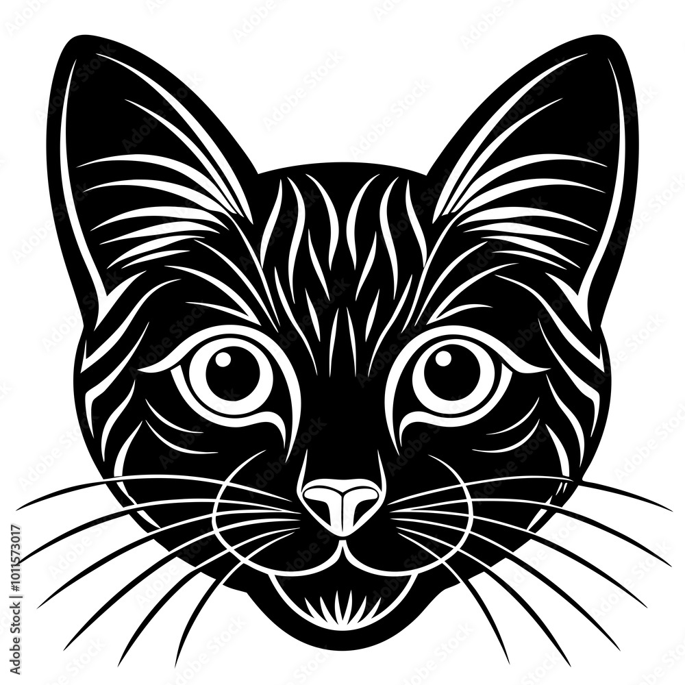 Obraz premium Cat head silhouette vector illustration