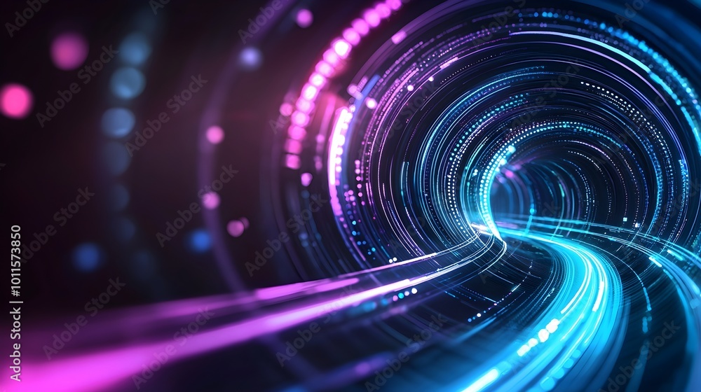 Dynamic Light Tunnel - Abstract Pixelated Textures Representing a Hyper-Connected World and Futuristic Motion in Endless Loops Dynamic Light Tunnel - Abstract Pixelated Textures Representing a Hyper-Connected World and Futuristic Motion in Endless Loops
