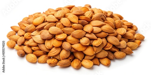 apricot kernels isolated on a white background aerial view