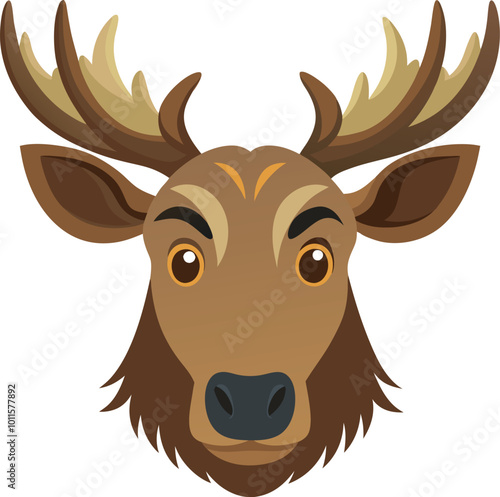 Moose head vector art colorful illustration design on a wildlife forest animal photo