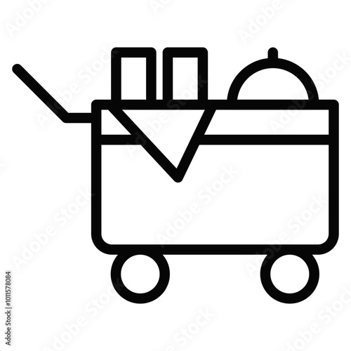 Airplane Food Trolley Vector Icons