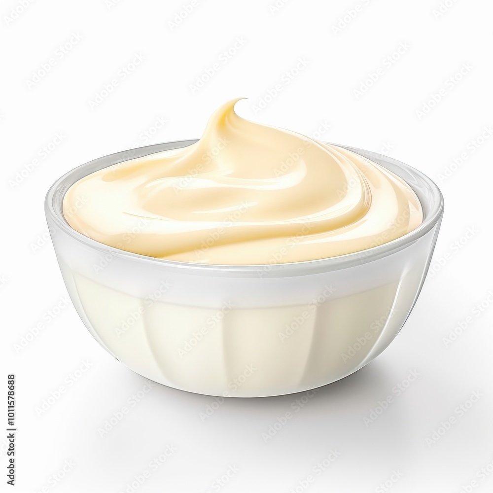 portion of mayonnaise in white bowl isolated on white background portion of mayonnaise in white bowl isolated on white background