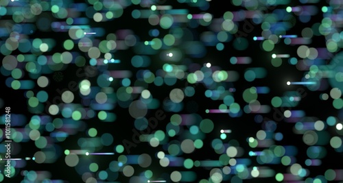 Neon streams move along cur...