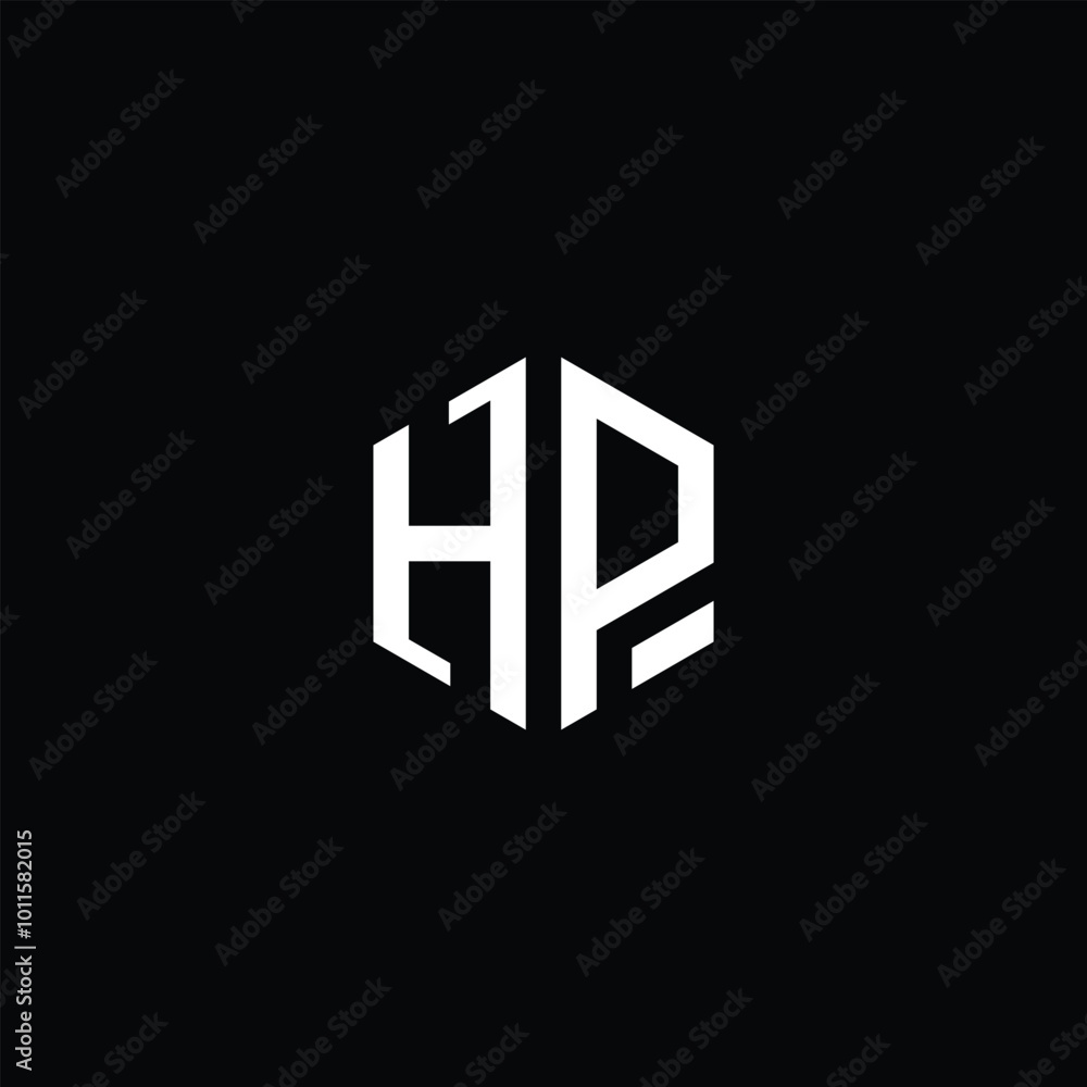 Hexagonal Letter HP Logo Design Hexagonal Letter HP Logo Design