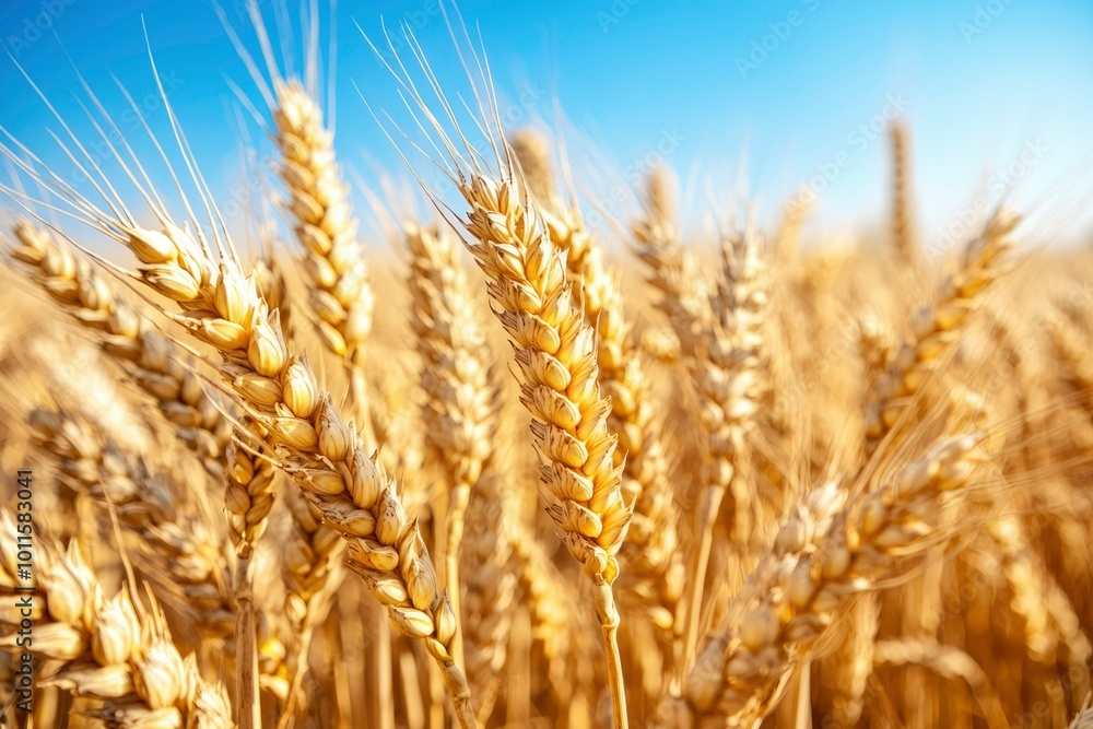 Close-up of Golden Wheat Stalks in a Field Close-up of Golden Wheat Stalks in a Field