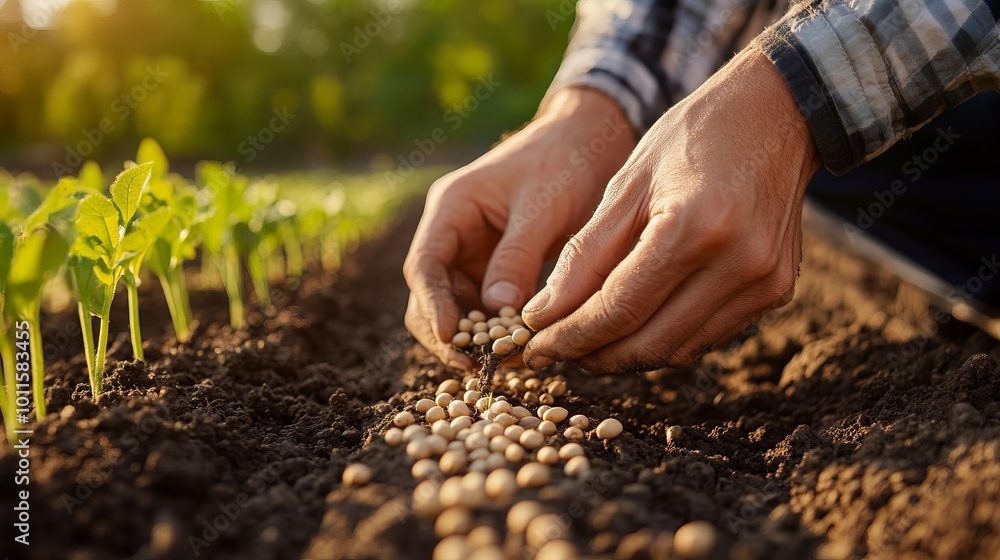 Hands Planting Seeds in Fertile Soil Hands Planting Seeds in Fertile Soil