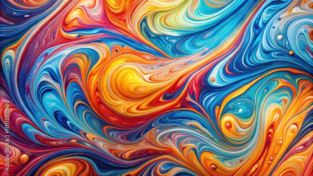 Abstract Swirling Hues of Blue, Red, and Yellow Abstract Swirling Hues of Blue, Red, and Yellow