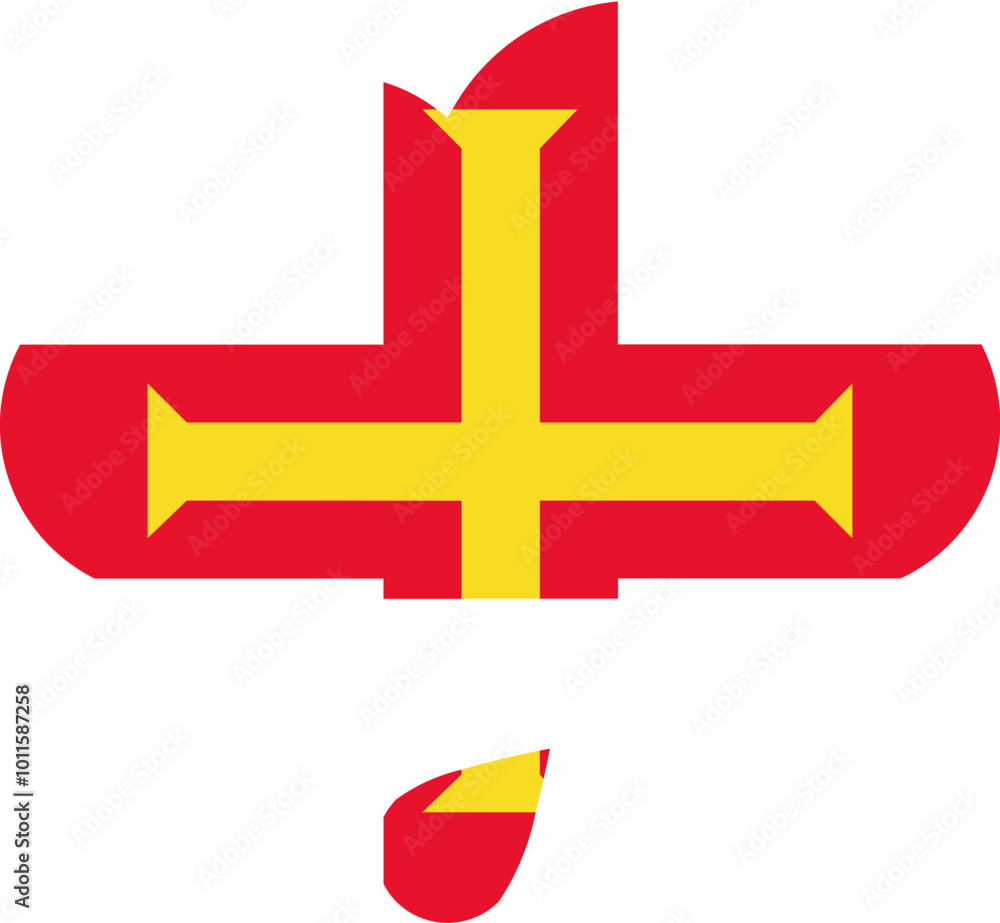 Obraz premium Guernsey flag on Rain Drops Icon