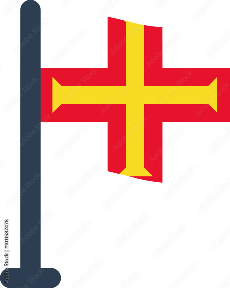 Obraz premium Guernsey Flag Rounded
