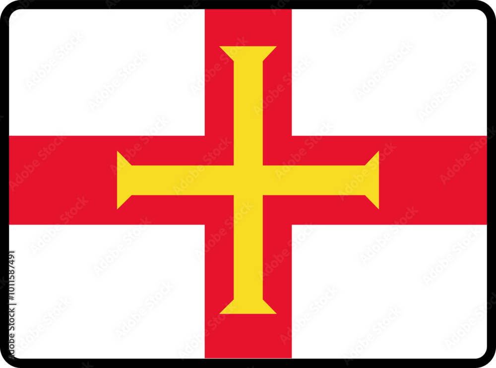 Obraz premium Guernsey Flag Smooth rectangle icon