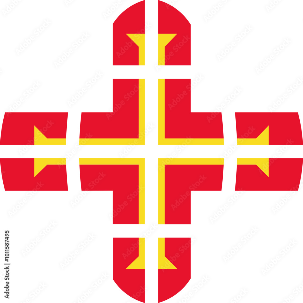 Obraz premium Guernsey Flag On world icon