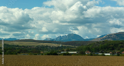 On the road in mauntains Beautiful roads of Romania. photo