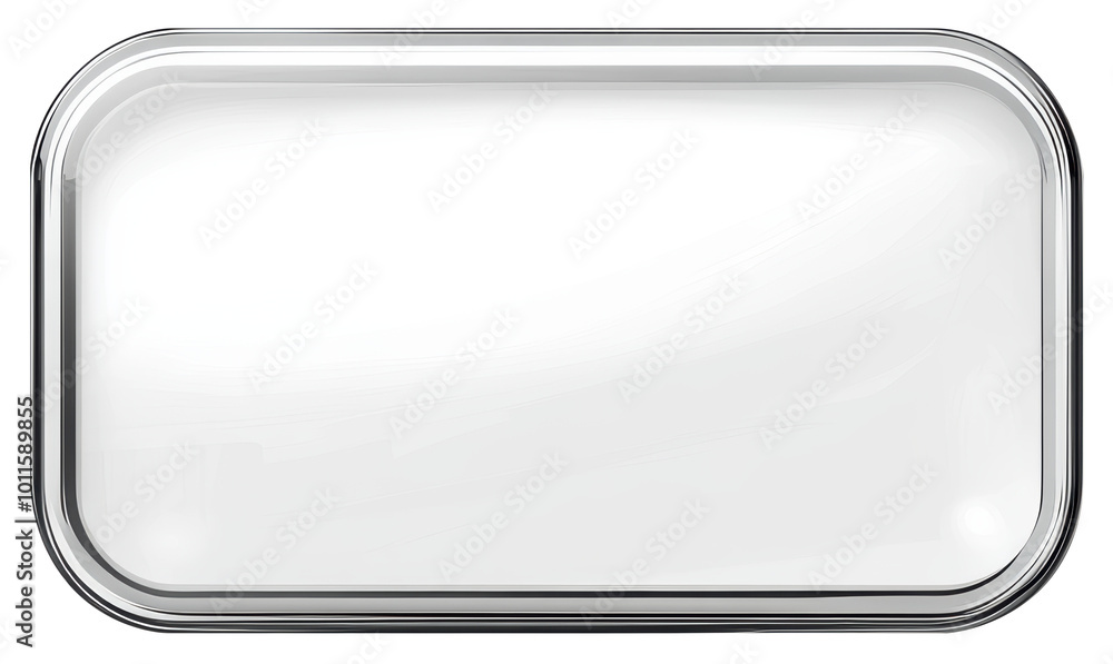 A white square with a black border. The square is clear and has a shiny surface. It is a button that is not in use A white square with a black border. The square is clear and has a shiny surface. It is a button that is not in use